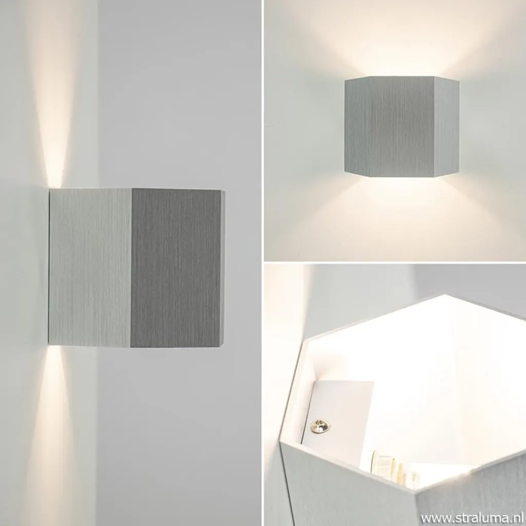Aluminium wandlamp 6-hoek up+down>Straluma Sale