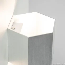 Aluminium wandlamp 6-hoek up+down><noscript><img width=