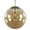 Amber glazen hanglamp 30 cm met messing en zwart>Straluma Flash Sale