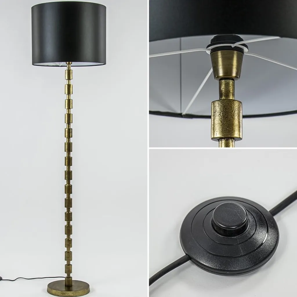Antiek bronzen vloerlamp Malinda exclusief kap>Straluma Fashion