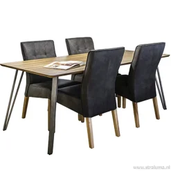 Antraciet stoffen eetkamerstoel><noscript><img width=