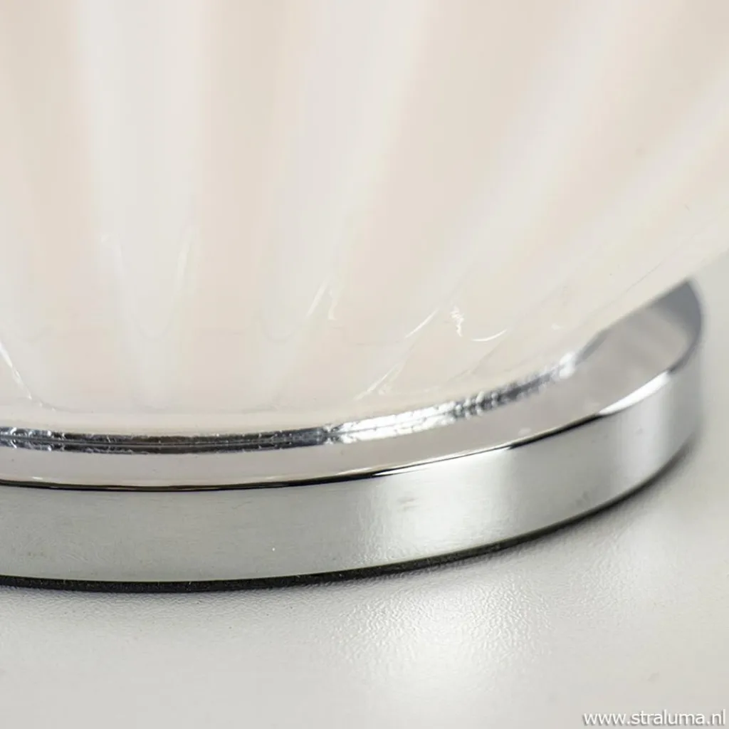Art Deco tafellamp chroom met opaal glazen kap>Straluma Clearance