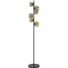 Art Deco vloerlamp zwart met amber glazen bollen>Straluma Fashion