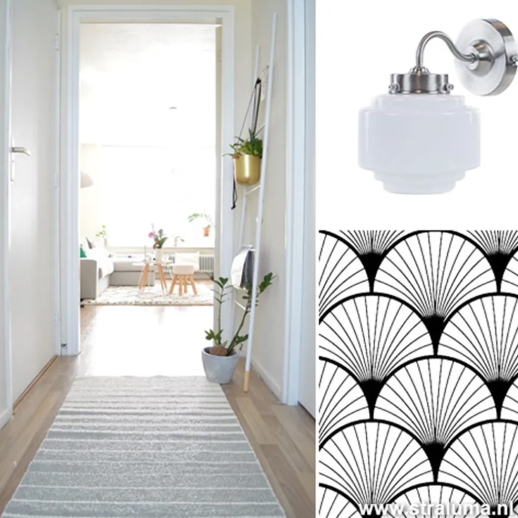 Art Deco wandlamp staal met wit glas>Straluma Best Sale