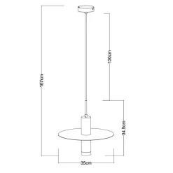 Badkamer hanglamp GU10 spot cilinder wit/brons><noscript><img width=