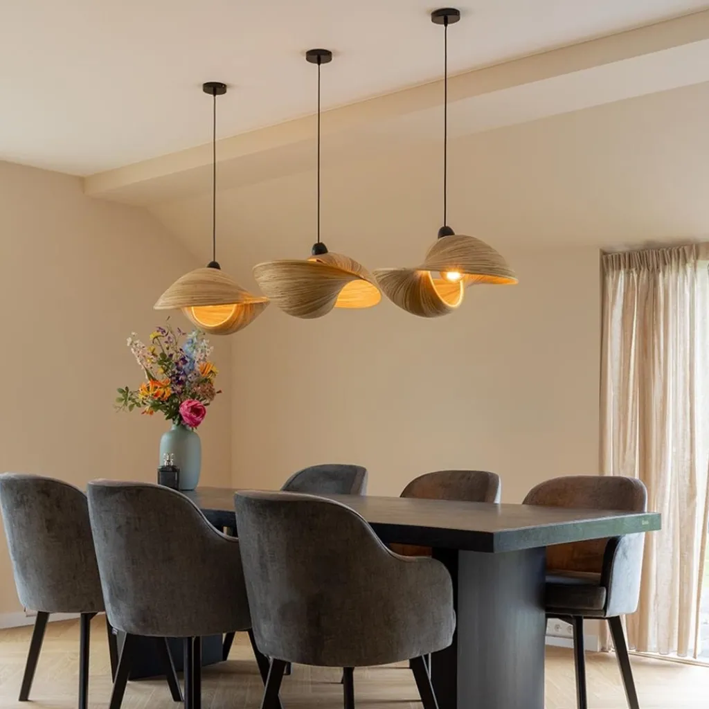 Bamboe hanglamp schelp 50 cm>Straluma Store