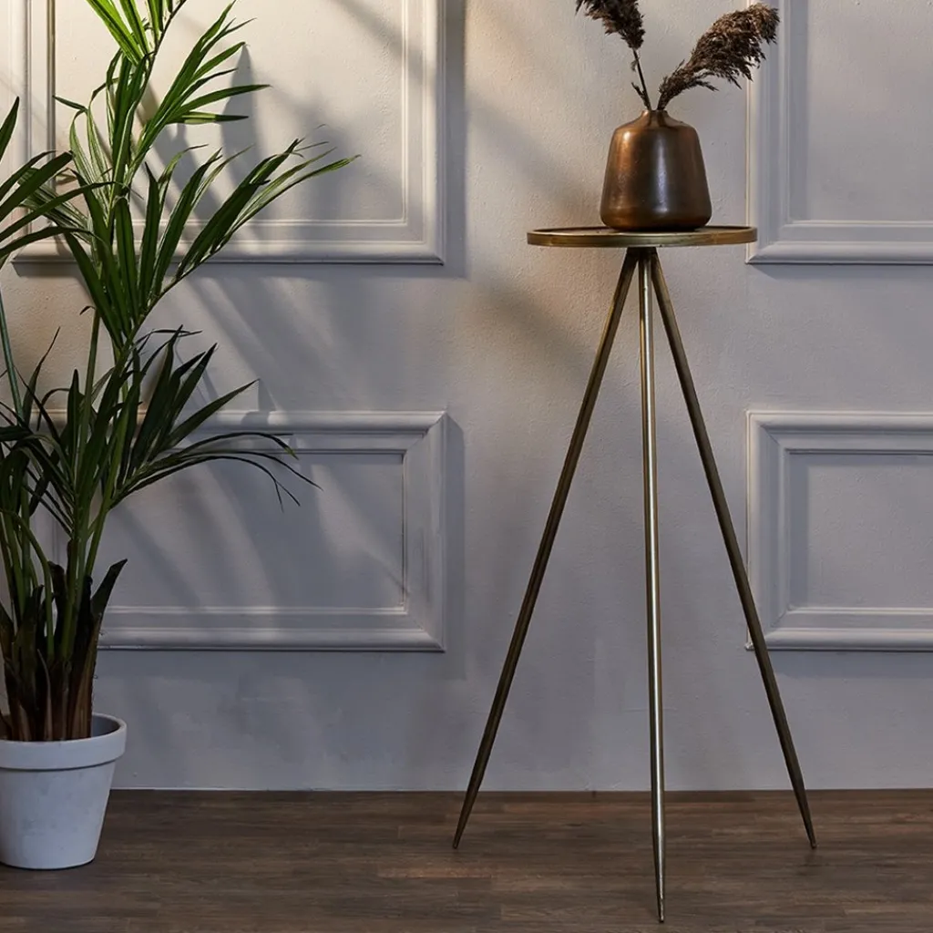 Bijzettafel Envira antiek goud Ø35x98,5 cm>Straluma Best Sale