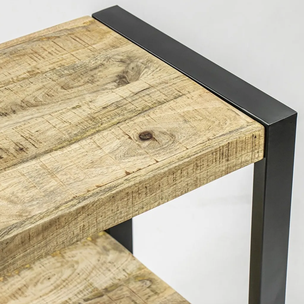 Bijzettafel 2-laags mango hout naturel>Straluma Sale