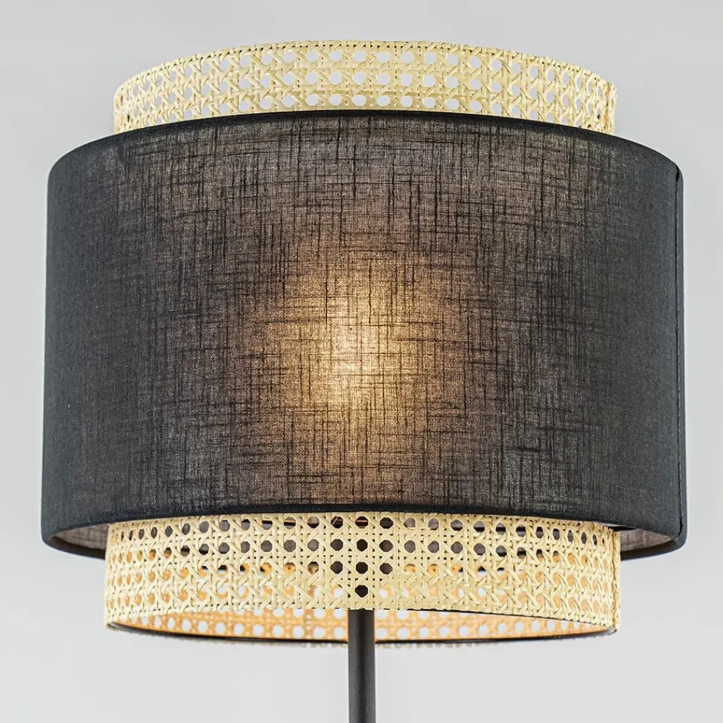 Boho vloerlamp mat zwart met webbing>Straluma Fashion