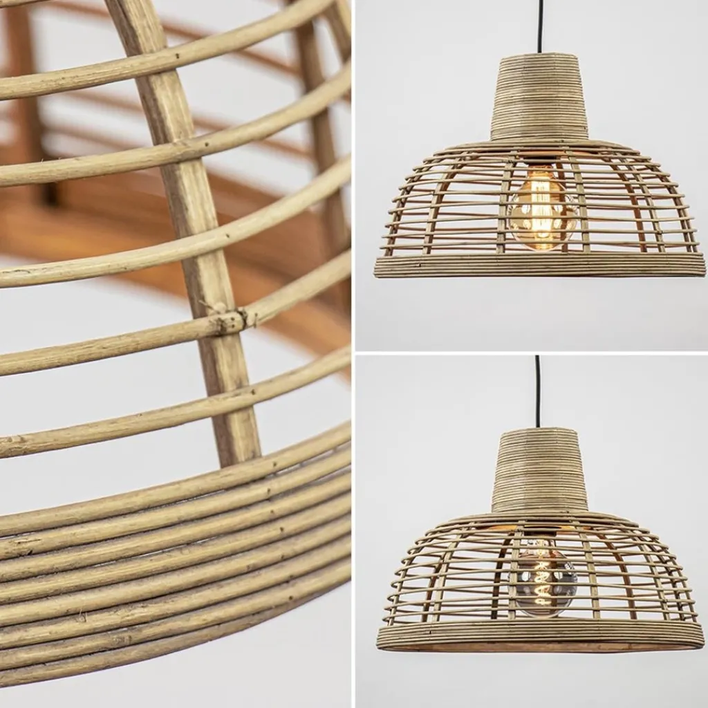 Botanische hanglamp rotan met mat zwart>Straluma New