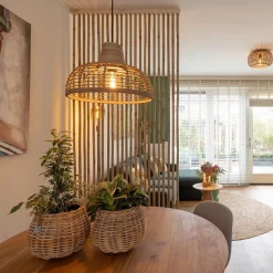 Botanische hanglamp rotan met mat zwart><noscript><img width=