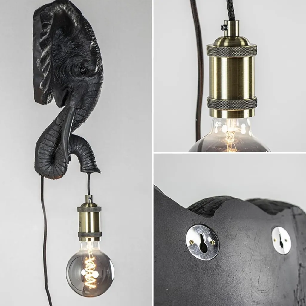 Botanische wandlamp Elephant mat zwart>Straluma Clearance