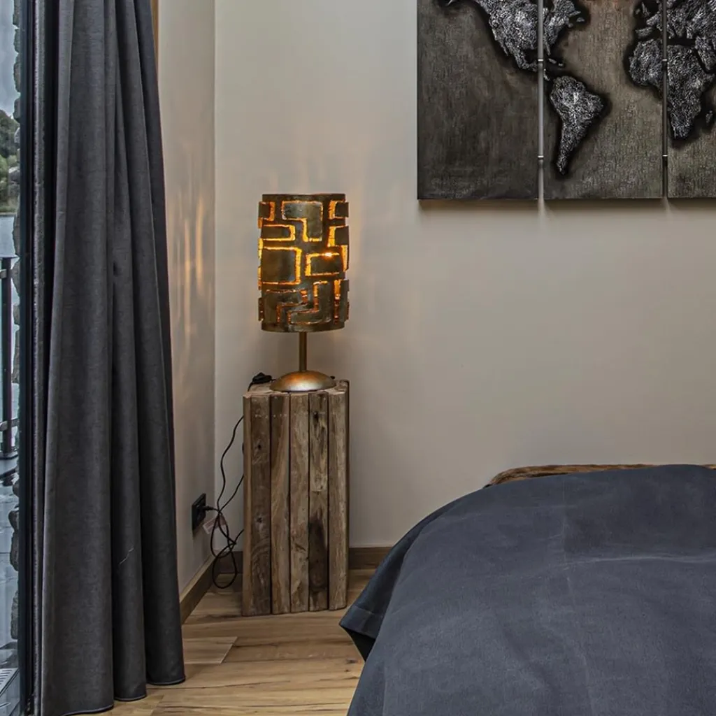 Brons metalen tafellamp inclusief dimmer>Straluma Best