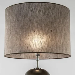 Brons/bruine vloerlamp inclusief ronde kap 50 cm><noscript><img width=
