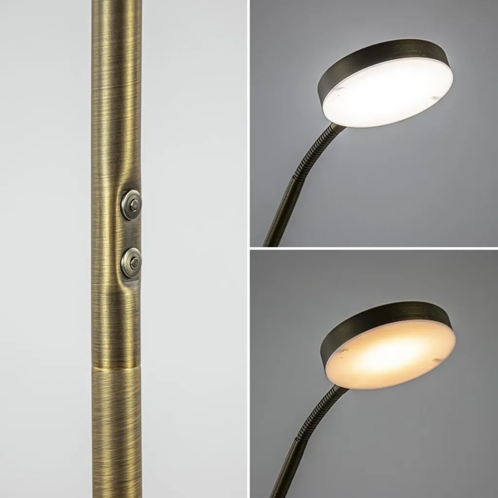 Bronzen leeslamp op accu inclusief dimbaar LED>Straluma Store