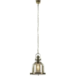 Bronzen scheepslamp met amber glas 33 cm>Straluma Outlet