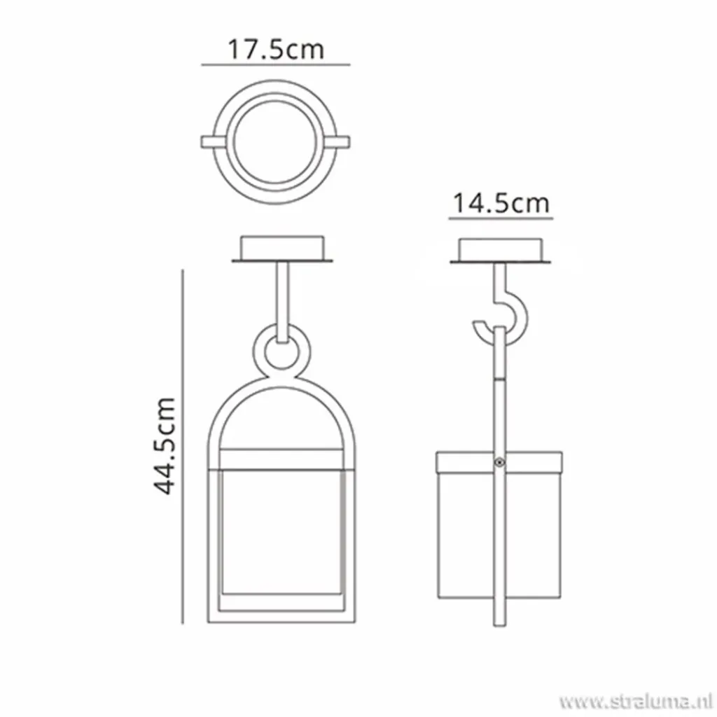 Buiten hanglantaarn tuin antraciet IP54>Straluma Shop