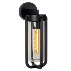 Buiten wandlamp zwart met helder glas IP65>Straluma Discount