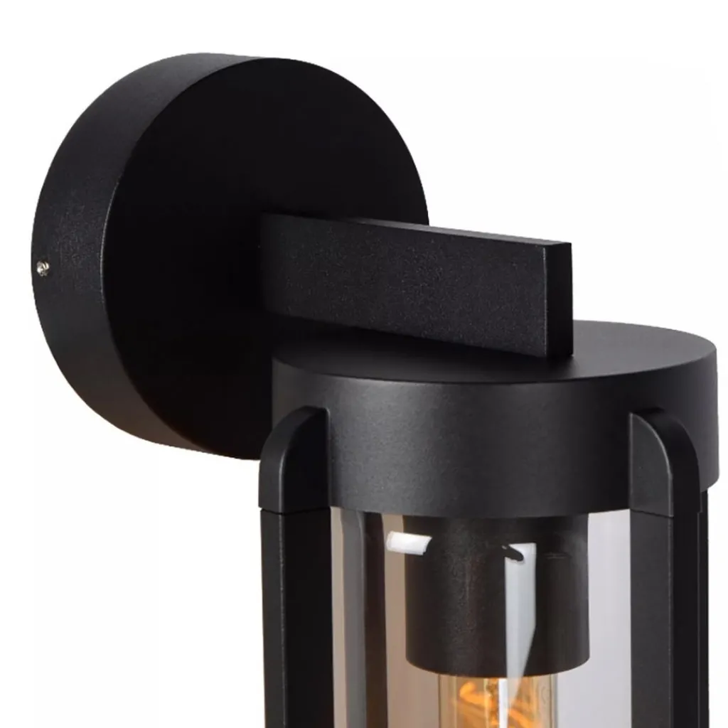Buiten wandlamp zwart met helder glas IP65>Straluma Discount