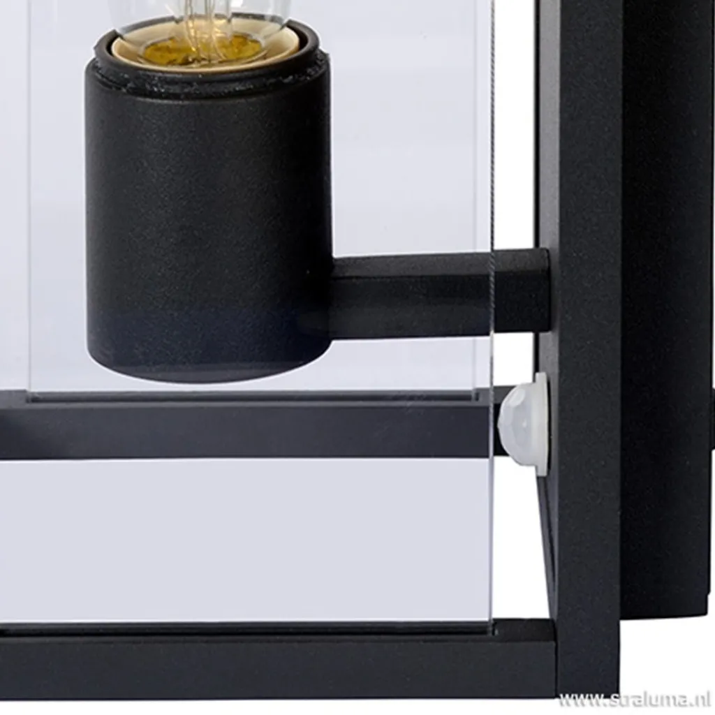 Buitenlamp antraciet/glas met bewegingssensor IP54>Straluma Shop