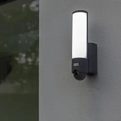 Buitenlamp cilinder donker grijs inclusief LED en camera><noscript><img width=