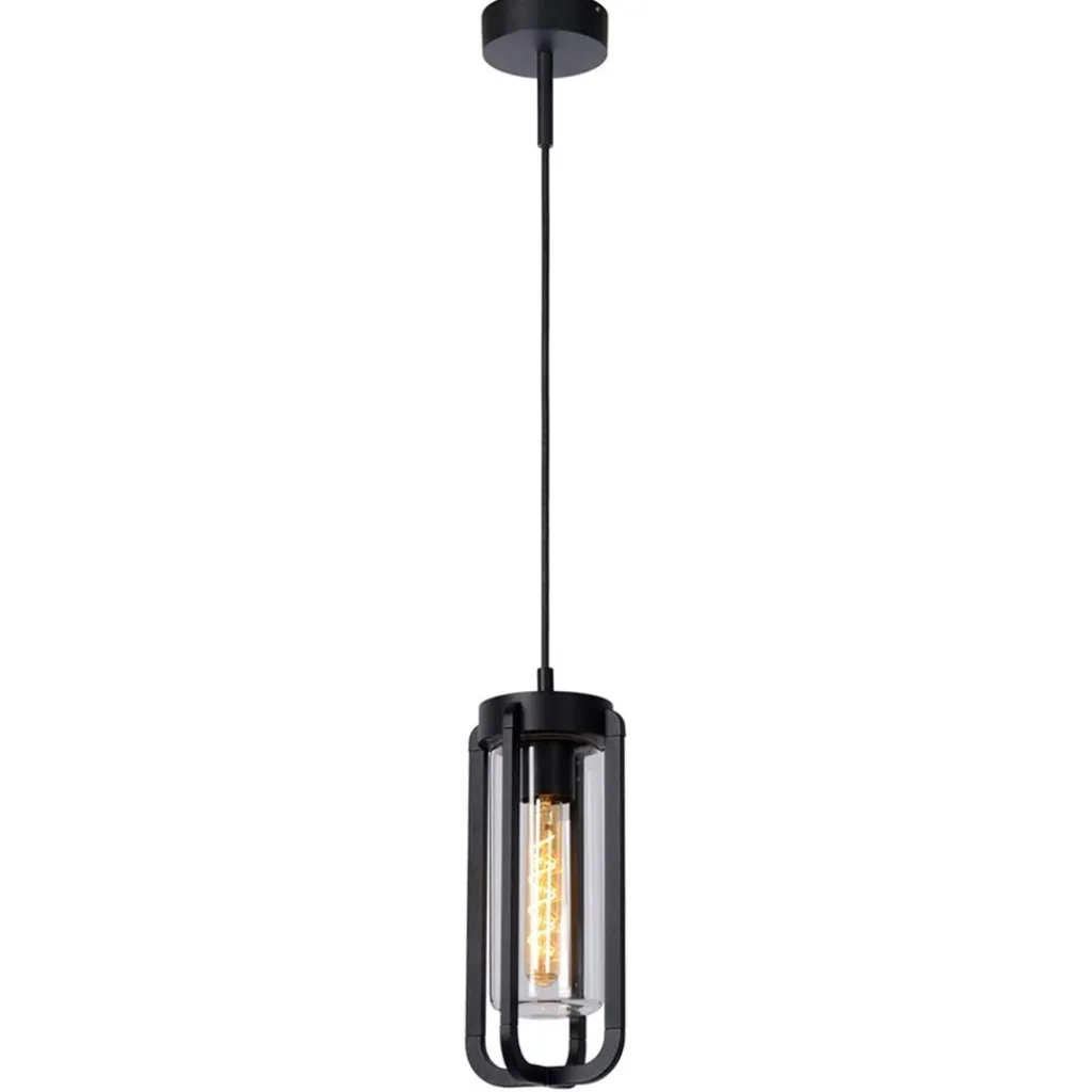 Buitenlamp hang zwart met glazen kap IP44>Straluma Best