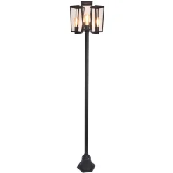 Buitenlamp lantaarn 3-lichts mat zwart met helder glas>Straluma Flash Sale