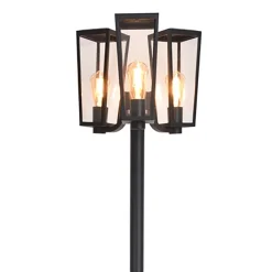 Buitenlamp lantaarn 3-lichts mat zwart met helder glas>Straluma Flash Sale