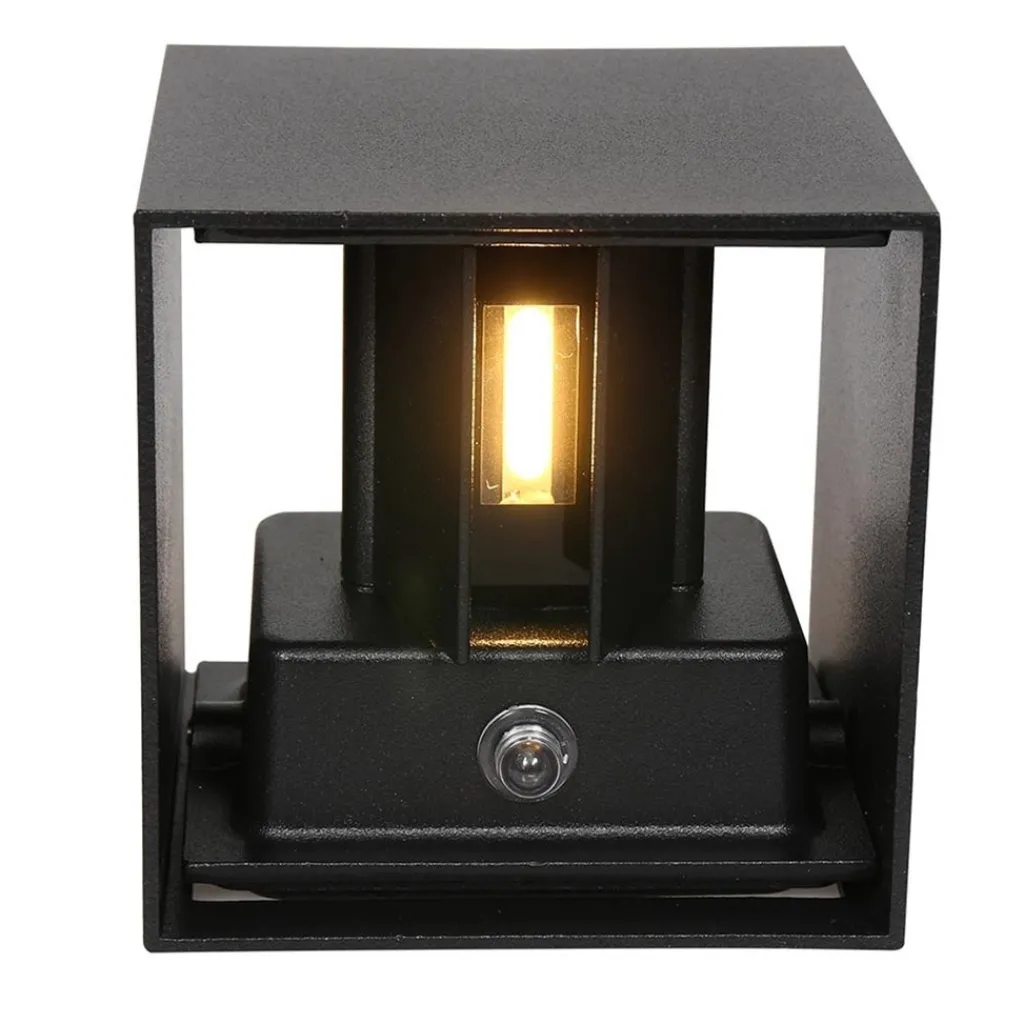 Buitenlamp Logan zwart + sch.sensor IP54>Straluma Hot