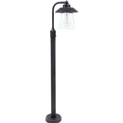 Buitenlamp op paal zwart/roest met helder glas>Straluma Discount