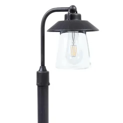 Buitenlamp op paal zwart/roest met helder glas>Straluma Discount