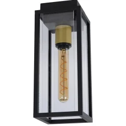 Buitenlamp plafond zwart met goud IP54>Straluma Best