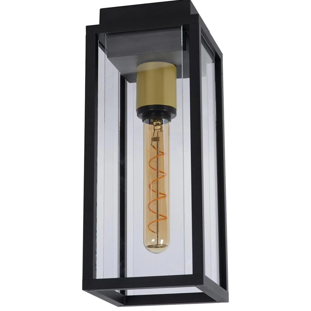 Buitenlamp plafond zwart met goud IP54>Straluma Best