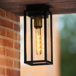 Buitenlamp plafond zwart met goud IP54><noscript><img width=