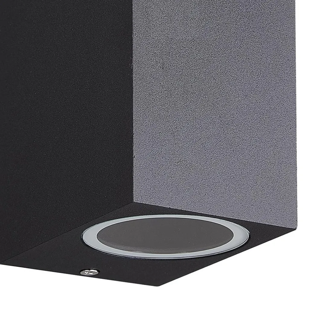Buitenlamp rechthoek zwart up+down gu10 IP54>Straluma Fashion