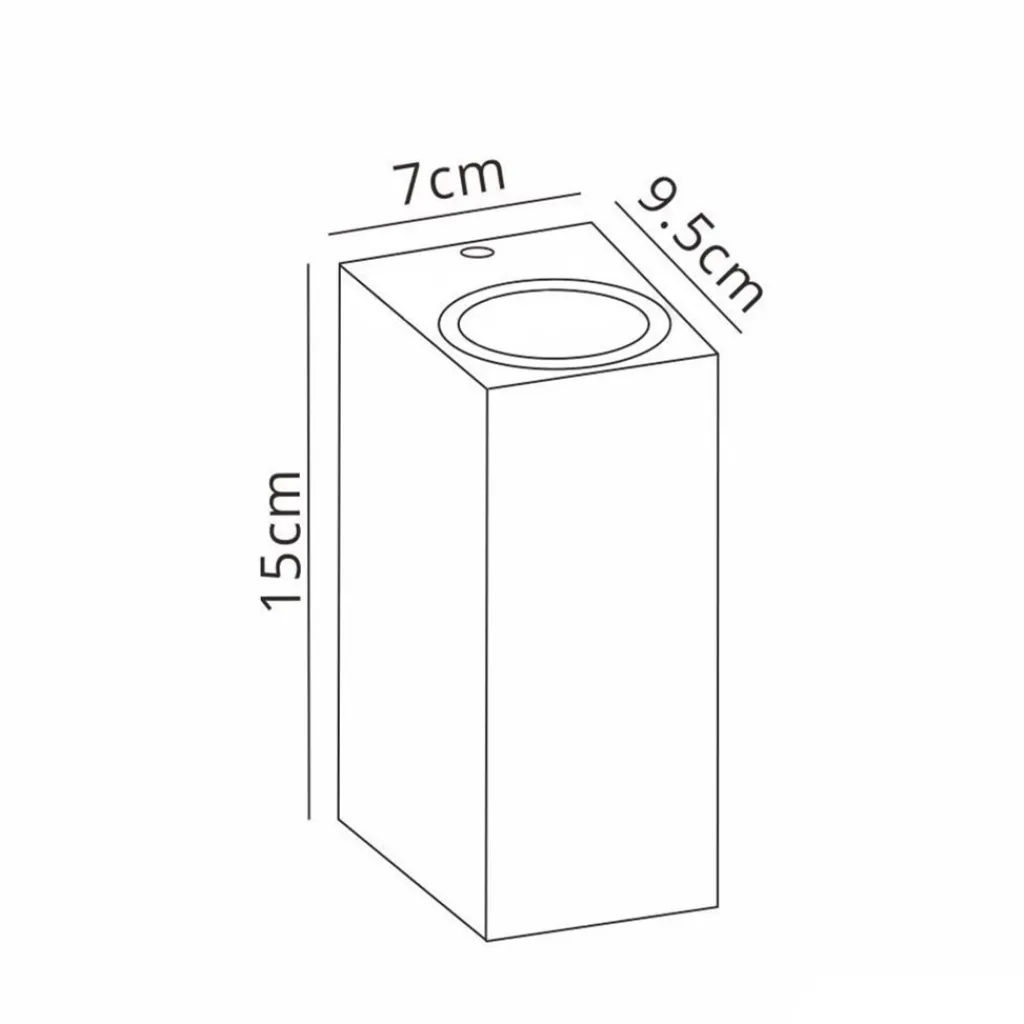 Buitenlamp rechthoek zwart up+down gu10 IP54>Straluma Fashion
