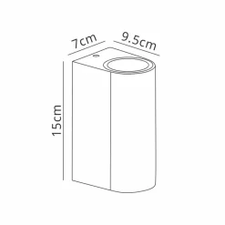 Buitenlamp up+down zwart afgerond IP54><noscript><img width=