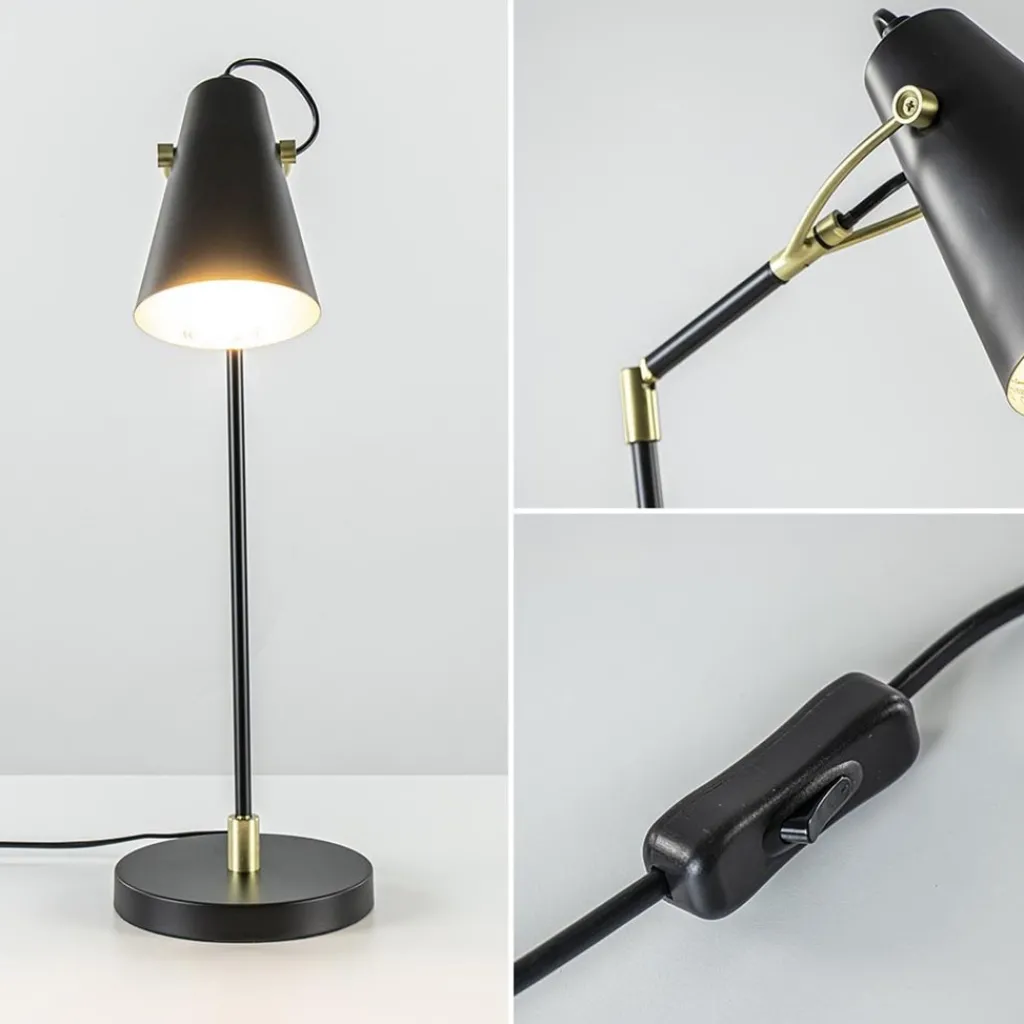Bureaulamp Barre zwart/matgoud>Straluma Hot