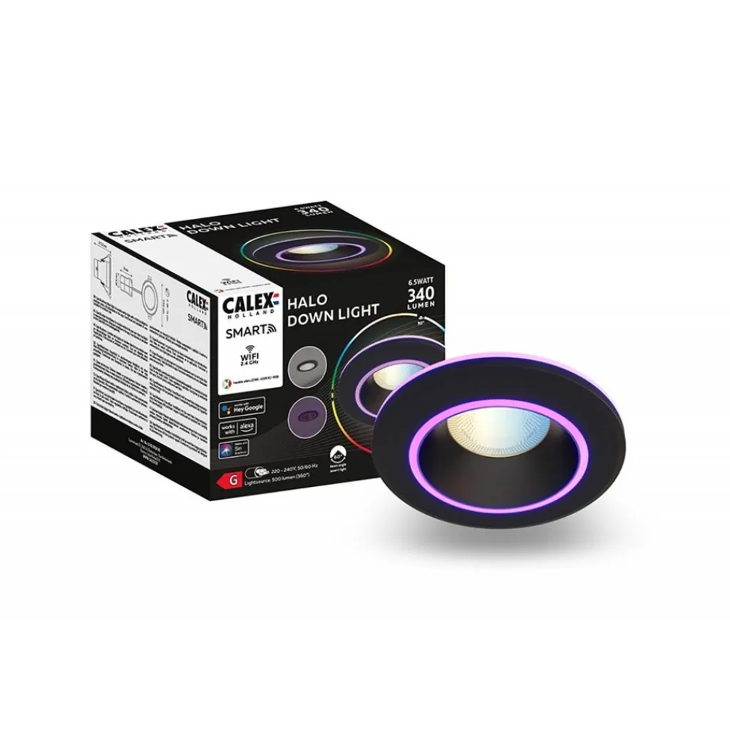Calex Smart Halo inbouwspot zwart>Straluma Online