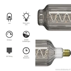 Calex XXL Lidingo lichtbron titanium 6W E27><noscript><img width=