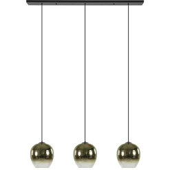 Chique hanglamp 3-lichts zwart met goud>Straluma New