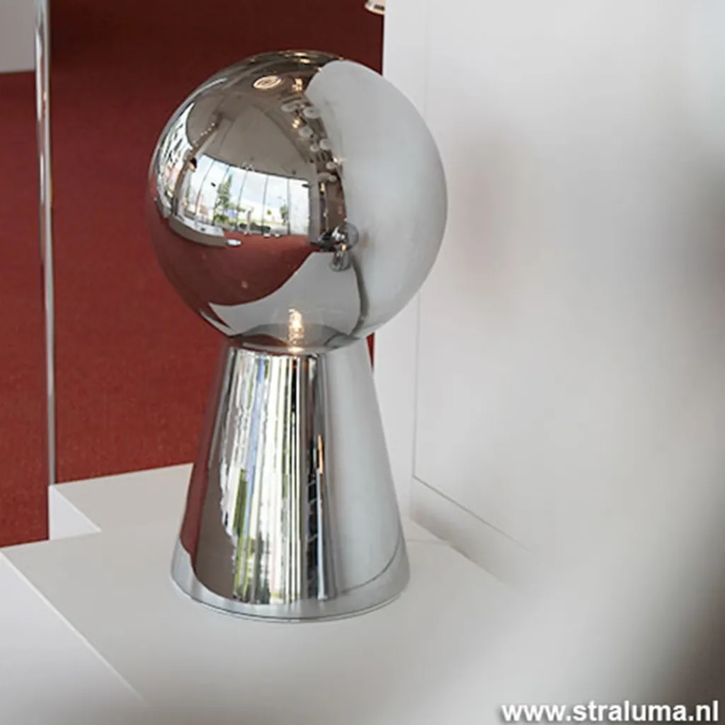 Chique tafellamp donker chroom pion XL>Straluma New