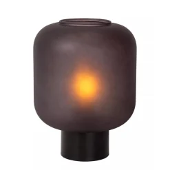 Chique tafellamp zwart met mat zwart glas>Straluma Discount