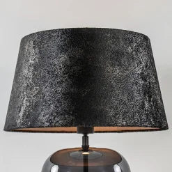 Chique tafellamp zwart/goud met kap><noscript><img width=