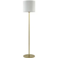Chique vloerlamp mat goud met mat witte glazen kap>Straluma Shop
