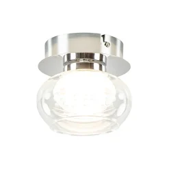 Chromen plafondlamp met helder glas incl. LED>Straluma New
