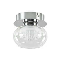 Chromen plafondlamp met helder glas incl. LED>Straluma New