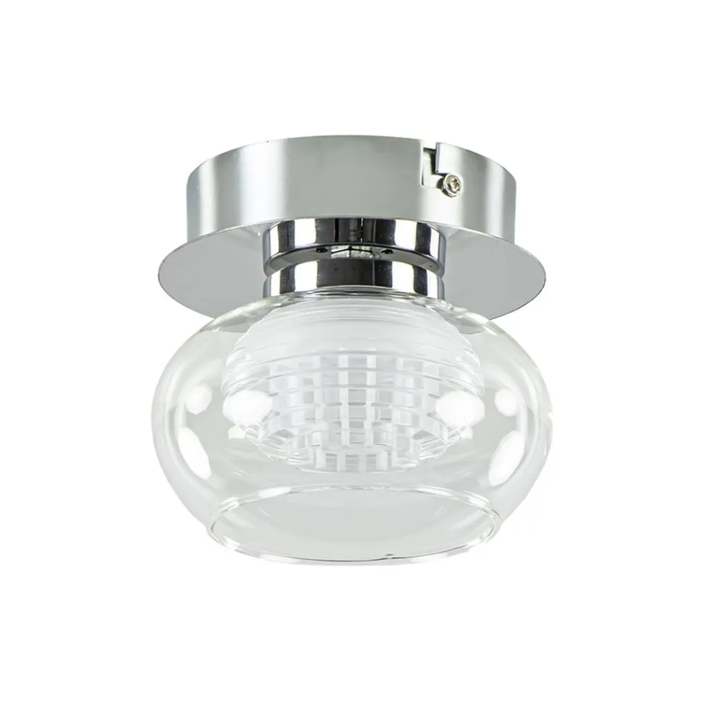 Chromen plafondlamp met helder glas incl. LED>Straluma New