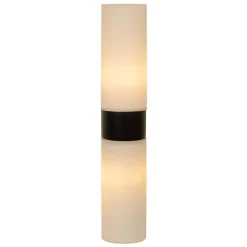 Cilinder badkamerlamp zwart met opaal glas IP44><noscript><img width=