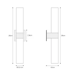 Cilinder badkamerlamp zwart met opaal glas IP44><noscript><img width=